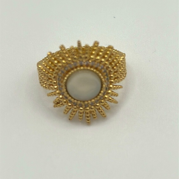 Celestial Sunburst 14K Plated with Mother of Pearl ring.  Shanghai Designer - Picture 11 of 11